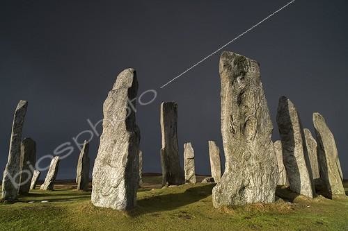 Biosphoto | 2048678 | Circle Callanish standing stones in winter - Lewis Hebrides ; Monoliths prepared in gneiss Lewis, erected about 2000 years BC.  | &copy; Duncan MacArthur / Biosphoto