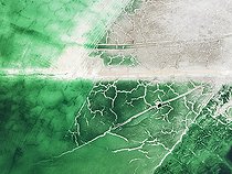 Biosphoto | 2577437 | Detail of a toxic phosphogypsum waste pond in the vicinity of the town of Huelva. Aerial view. Drone shot. Huelva province, Andalusia, Spain. | &copy; Thomas Dressler / Biosphoto