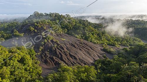 Biosphoto | 2564620 | Drone view of an inselberg (rock savannah) in the Amazon, Régina, French Guiana | &copy; Vincent Premel / Biosphoto