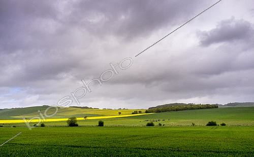 Biosphoto | 2141290 | Fields under thunderstorm in spring, Sormery, Burgundy, France | &copy; Gilles Ménanteau / Biosphoto