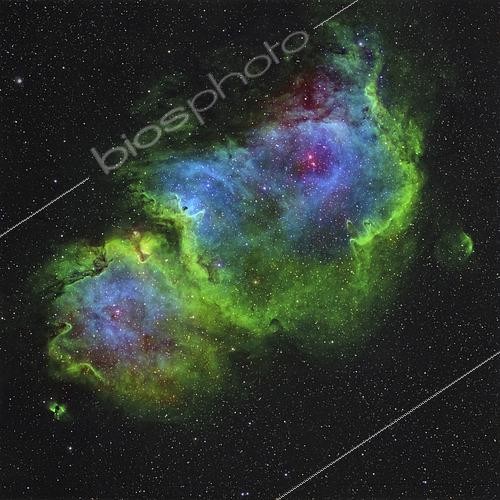 Biosphoto | 2483784 | IC 1848, the Soul Nebula in Hubble-palette color mapping. | &copy; Rolf Geissinger / Stocktrek Images / Biosphoto