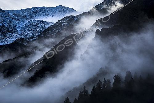 Biosphoto | 2490438 | Mountain mist, Alps, Contamines-Montjoie, Haute-Savoie, France | &copy; David Tatin / Biosphoto