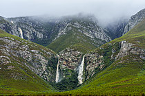 Biosphoto | 2626185 | Pig’s Snout (Vark-se-Snoet) Waterfall cascading through the rugged Kleinrivier Mountains between Hermanus and Stanford on South Africa’s Whale Coast, showcasing the natural beauty of the Overberg region. | &copy; Roger de La Harpe / Biosphoto