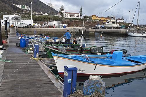 Biosphoto | 2609471 | Port of Garachico, fishing sector. San Roque Fishermen's Guild and Isla Baja de Garachico, Tenerife, Canary Islands. | &copy; Sergio Hanquet / Biosphoto
