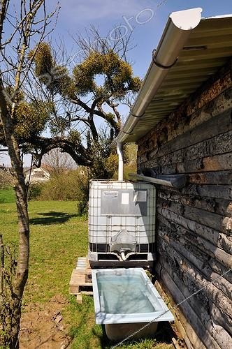 Biosphoto | 585934 | Recovery of rainwater Franche-Comte France  | &copy; Dominique Delfino / Biosphoto