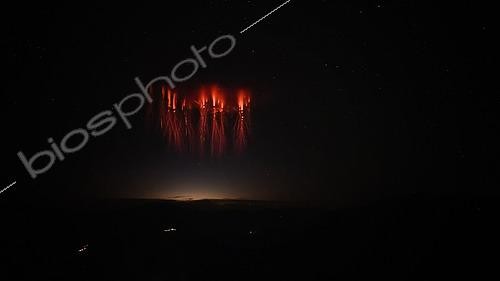 Biosphoto | 2590954 | Red sprites above a thunderstorm near Lyon, photographed from Utelle, Alpes-Maritimes, France | &copy; Christophe Suarez / Biosphoto