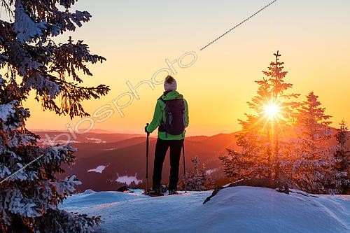 Biosphoto | 2561377 | Snowshoeing at La Dôle, Jura sur Léman ski resort, Canton Vaud, Switzerland | &copy; Stéphane Godin / Biosphoto