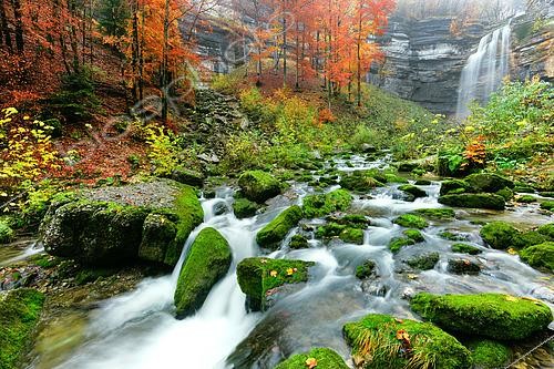 Biosphoto | 2558226 | The Grand Saut, Hérisson waterfalls, Jura, France | &copy; Stéphane Godin / Biosphoto