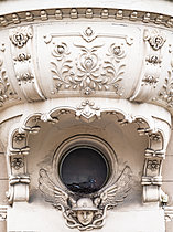 Biosphoto | 2626692 | Wood pigeon (Columba palumbus) nesting in an oculus, Slovakia. | &copy; Ervin Horesnyík / Biosphoto