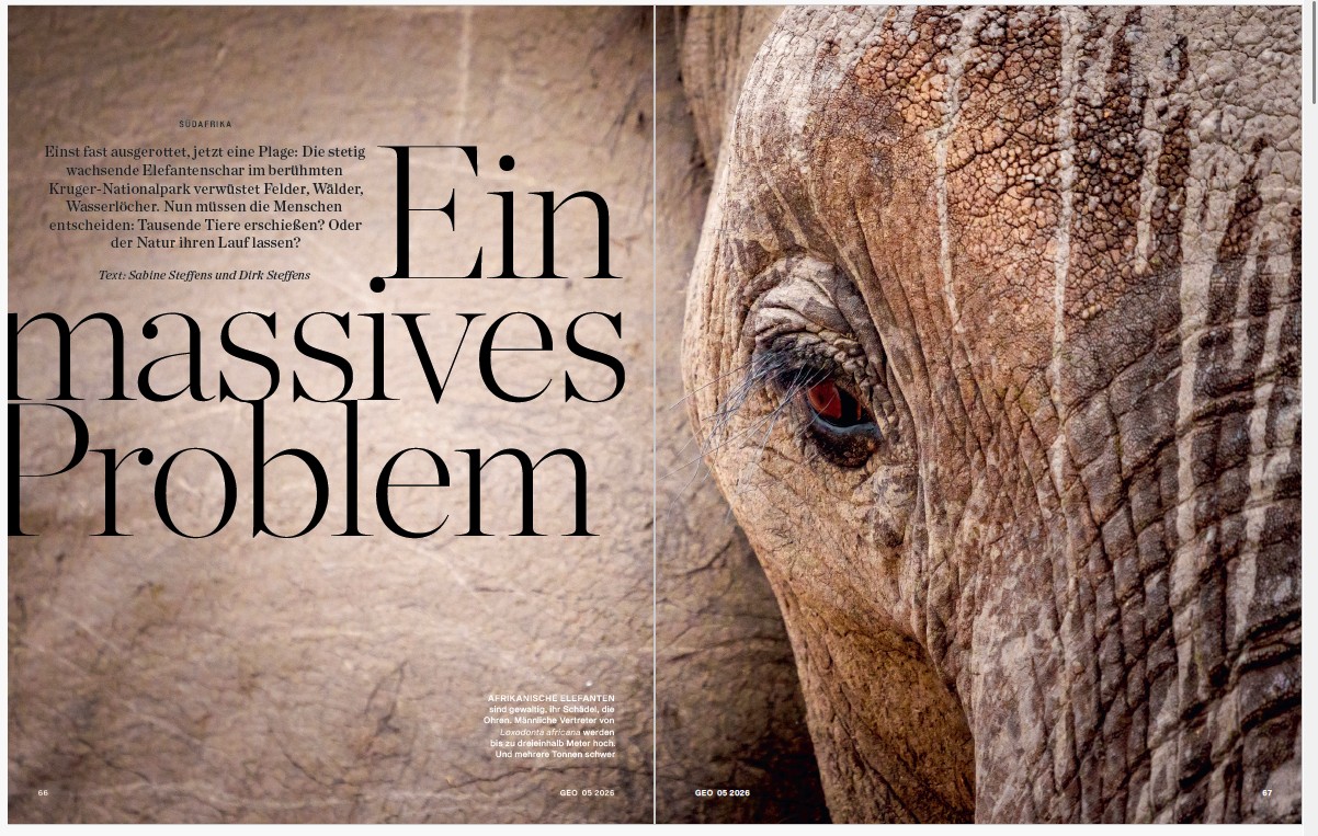 GEO Magazin, mai 2026. Photo Roger de La Harpe / Biosphoto